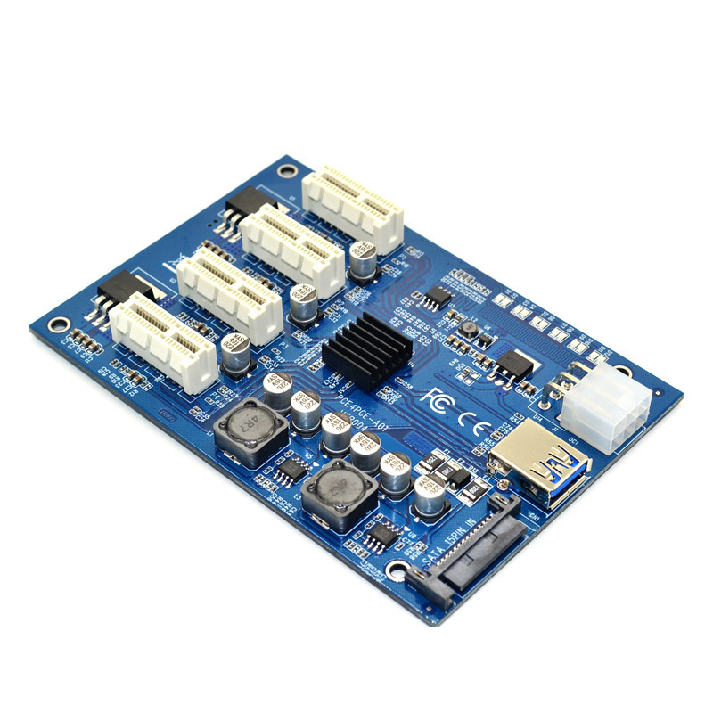 M.2 NGFF PCI-E PCI Express Extender Riser Card Adapter 4 PCI-E slot adapter PCIe Port Multiplier PCIE Express Card For Mining