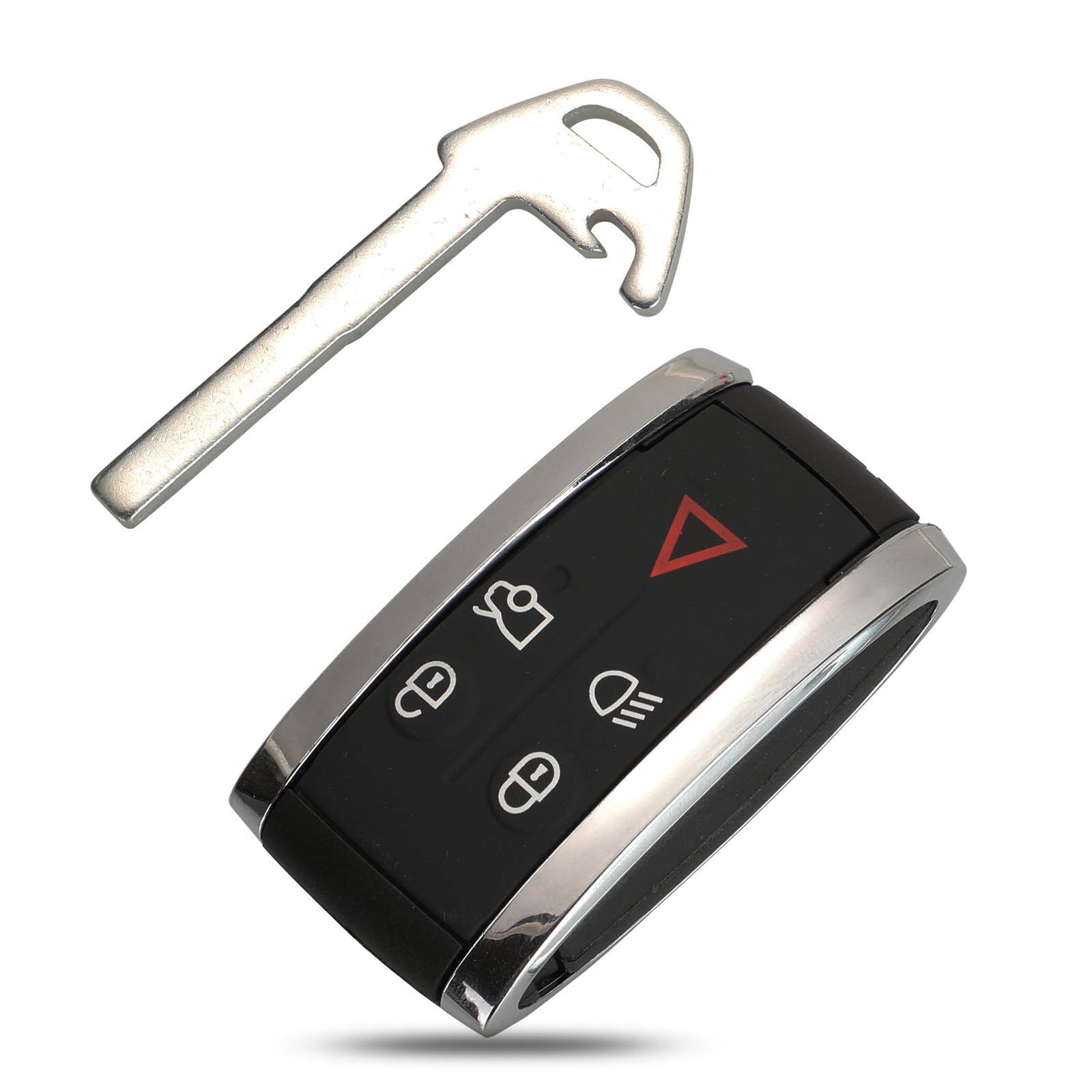 2pcs 5 Buttons Remote Key Case Cover For Jaguar X XF XK XKR New Smart Prox Key Fob Shell Case Housing + Blade