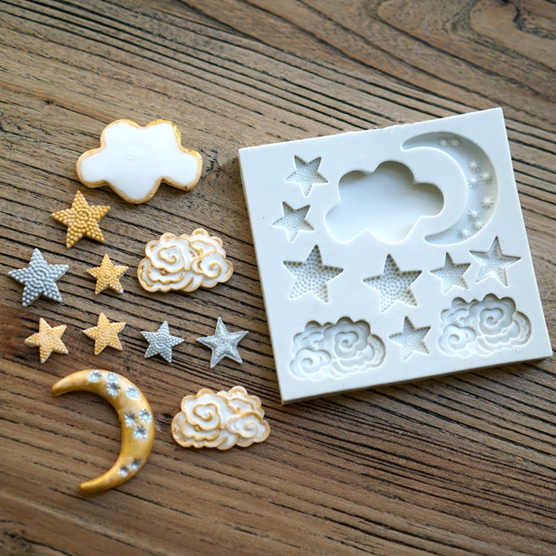 Star Moon Shape Silicone Mould DIY Fondant Cake Mold Gummy Chocolate Mold Baking Appliance Kitchen Supplies