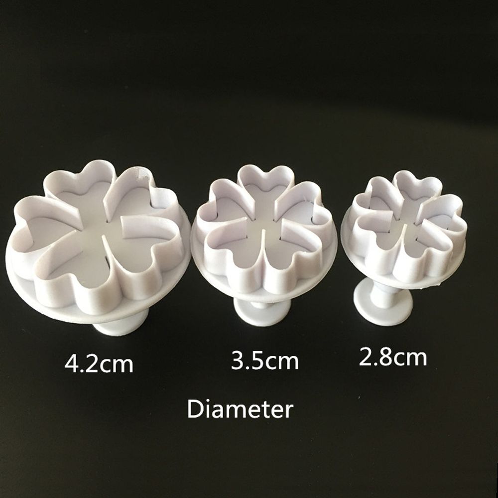 3Pcs/Set Mini Star Flower Plunger Fondant Decorating Cookies Cutter Mold Cake Decorating Tools Kitchen Supplies