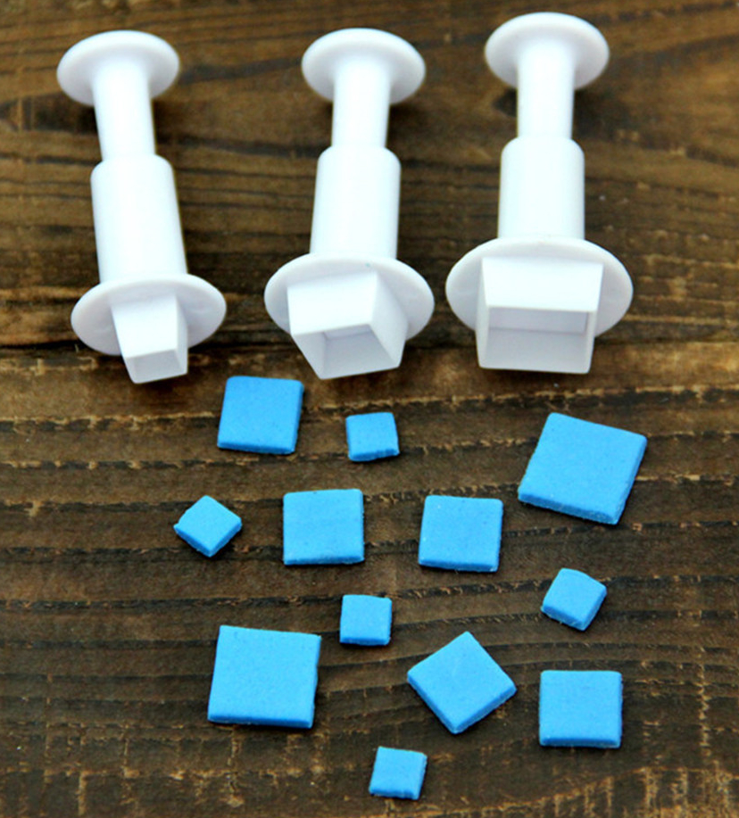 3Pcs/Set Mini Star Flower Plunger Fondant Decorating Cookies Cutter Mold Cake Decorating Tools Kitchen Supplies