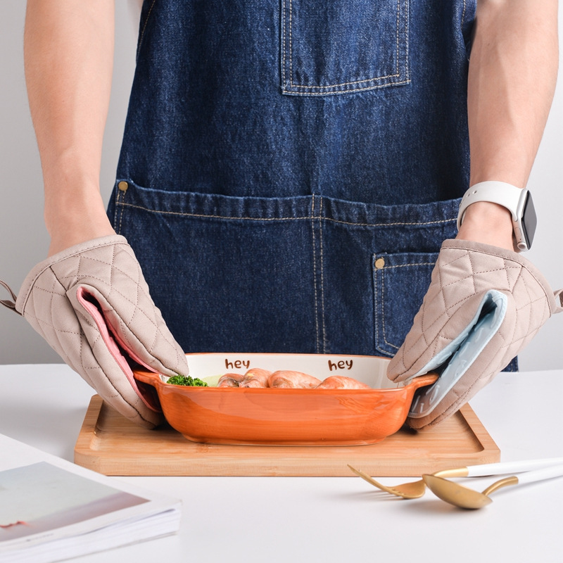 One Piece Silicone Anti-scalding Oven Gloves Mitts Kitchen Silicone Gloves Tray Dish Bowl Holder Baking Insulation Hand Clip
