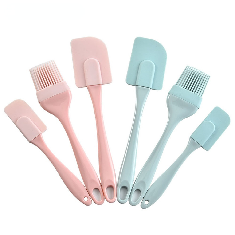 3PCS/Set Cream Scraper DIY Bread Cake Butter Spatula Mixer Oil Brush Kitchen Baking Tool Silicone Spatula Non-stick