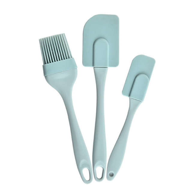 3PCS/Set Cream Scraper DIY Bread Cake Butter Spatula Mixer Oil Brush Kitchen Baking Tool Silicone Spatula Non-stick
