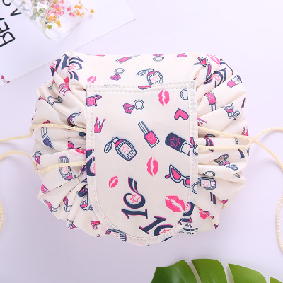 Women Drawstring Travel Cosmetic Bag Makeup Bag Organizer Make Cosmetic Bag Case Storage Pouch Toiletry Beauty Kit Box
