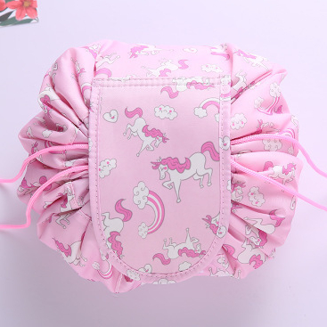 Women Drawstring Travel Cosmetic Bag Makeup Bag Organizer Make Cosmetic Bag Case Storage Pouch Toiletry Beauty Kit Box