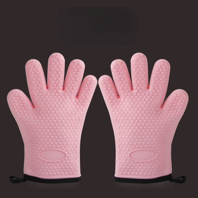 Oven Mitts Microwave Thickened Baking Accessories Heat Resistant Silicone Gloves Cooking Gloves Kitchen Gloves Oven Gloves