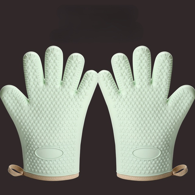 Oven Mitts Microwave Thickened Baking Accessories Heat Resistant Silicone Gloves Cooking Gloves Kitchen Gloves Oven Gloves