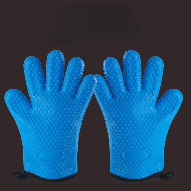Oven Mitts Microwave Thickened Baking Accessories Heat Resistant Silicone Gloves Cooking Gloves Kitchen Gloves Oven Gloves