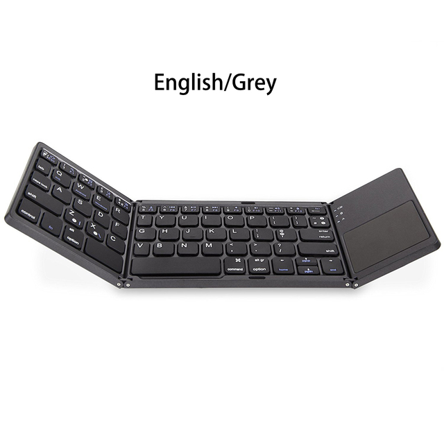 Mini Portable Folding Keyboard Touchpad Bluetooth Russian English Wireless Rechargeable Touchpad for Windows, MAC,Android, IOS