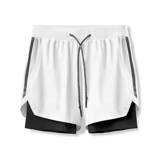 Running Shorts Men 2 In 1 Double-deck Quick Dry GYM Sport Shorts Fitness Jogging Workout Shorts Men Sports Short Pants