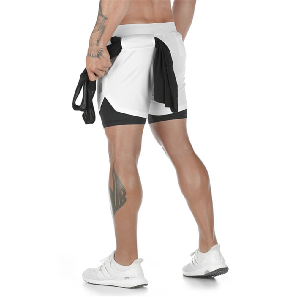 Running Shorts Men 2 In 1 Double-deck Quick Dry GYM Sport Shorts Fitness Jogging Workout Shorts Men Sports Short Pants