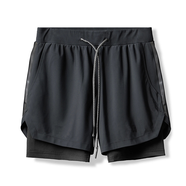 Running Shorts Men 2 In 1 Double-deck Quick Dry GYM Sport Shorts Fitness Jogging Workout Shorts Men Sports Short Pants