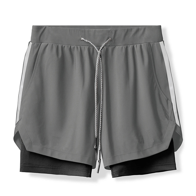 Running Shorts Men 2 In 1 Double-deck Quick Dry GYM Sport Shorts Fitness Jogging Workout Shorts Men Sports Short Pants