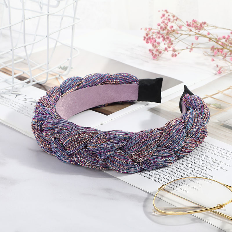 Women Hair Accessories Gold Wire Braid Hairband Fabric Knotted Headband Vintage Twist Turban Fixed Wide Hair Band Boho Headwear