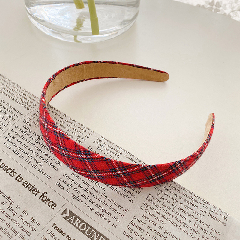 Korea Style Retro Headband Women Simple Cloth Fabric Hair Band Floral Lattice Hairbins for Ladies Girl Headwear Hair Accessories