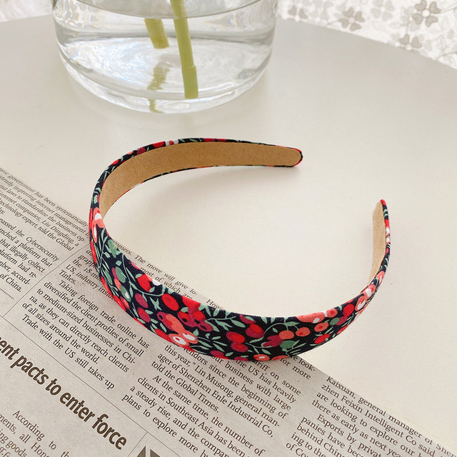 Korea Style Retro Headband Women Simple Cloth Fabric Hair Band Floral Lattice Hairbins for Ladies Girl Headwear Hair Accessories