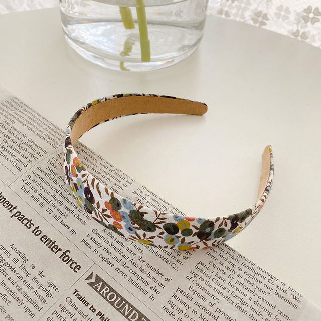 Korea Style Retro Headband Women Simple Cloth Fabric Hair Band Floral Lattice Hairbins for Ladies Girl Headwear Hair Accessories