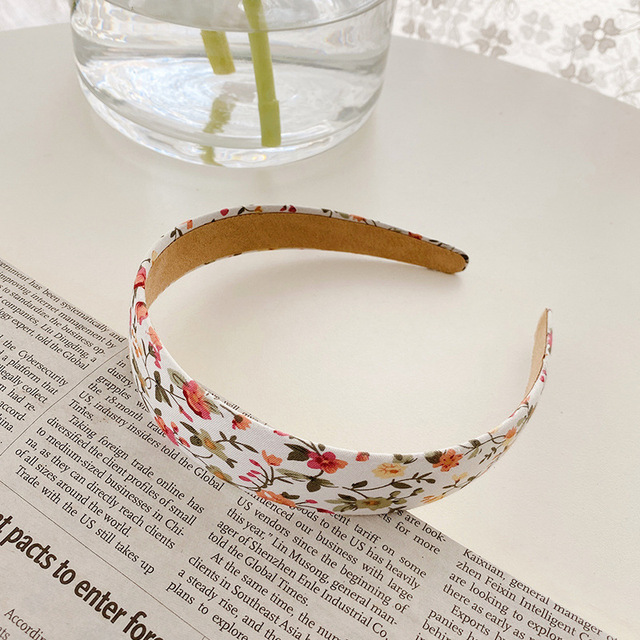 Korea Style Retro Headband Women Simple Cloth Fabric Hair Band Floral Lattice Hairbins for Ladies Girl Headwear Hair Accessories