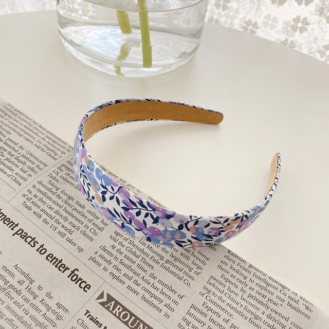 Korea Style Retro Headband Women Simple Cloth Fabric Hair Band Floral Lattice Hairbins for Ladies Girl Headwear Hair Accessories