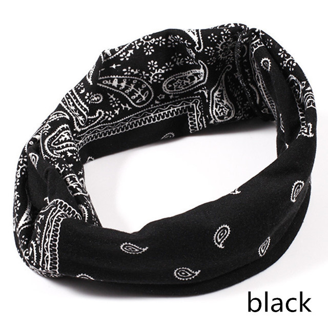 Cashew Floral Print Twist Head Bands for Women Bohemian Turban Headwrap Cotton Yoga Headband Hair Accessories Bandana Bandage