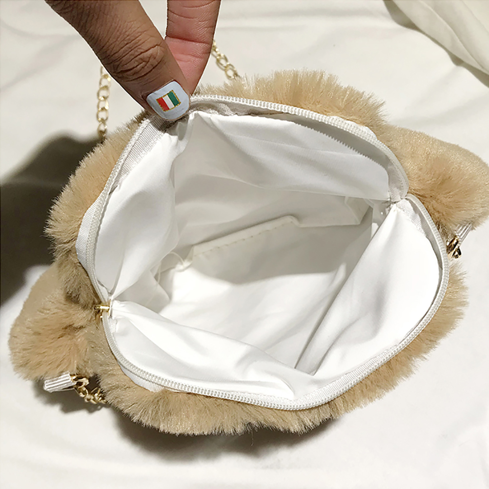 Cute Cat Paw Shoulder Bag For Women Autumn Winter Sweet Girl Casual Plush Crossbody Handbag Fashion Chain Messenger Bag