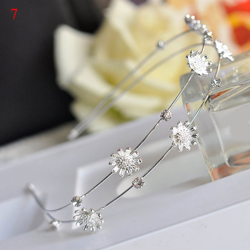 Korean Alloy Rhinestone Women Headband Starfish Shell Pearl Flowers Double Layers Hair Hoop Headwear Fashion Hair Accessories