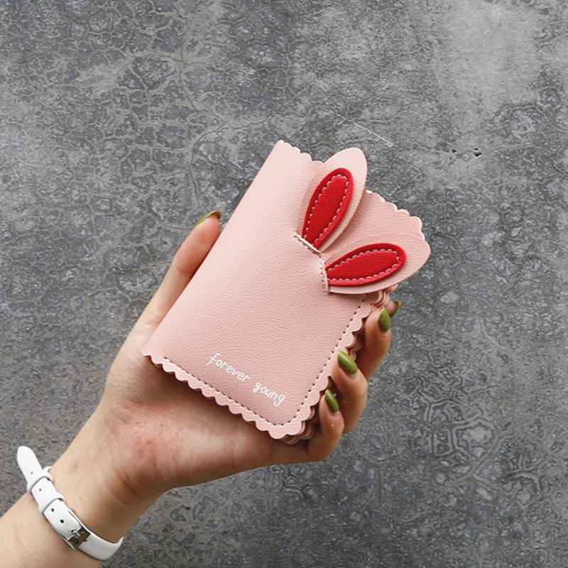 Kawaii Female Wallets Lovely Rabbit Card Holder Cute Small Wallet Women's Short Design Purse Girls Wallet Cash Holder Wholesale