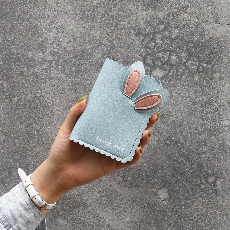Kawaii Female Wallets Lovely Rabbit Card Holder Cute Small Wallet Women's Short Design Purse Girls Wallet Cash Holder Wholesale