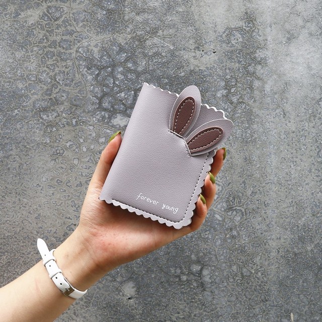 Kawaii Female Wallets Lovely Rabbit Card Holder Cute Small Wallet Women's Short Design Purse Girls Wallet Cash Holder Wholesale