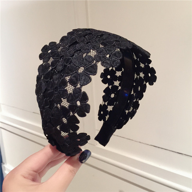 Embroidery Petal Flower Wide Headbands For Women Hair Accessories Scrunchies  Hairbands Bows Hairband Headband For Girls