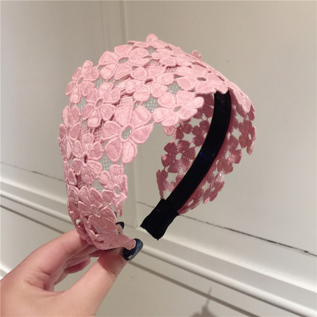 Embroidery Petal Flower Wide Headbands For Women Hair Accessories Scrunchies  Hairbands Bows Hairband Headband For Girls