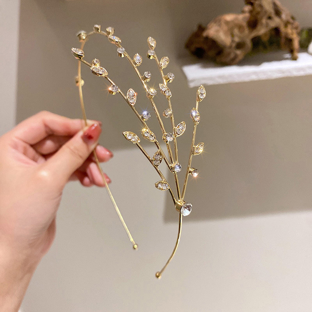 New Women Crystal Bridal Crown Hairbands Trendy Hollow Out Star Headband Rhinestone Hair Hoop Elegant Hair Accessories Jewelry