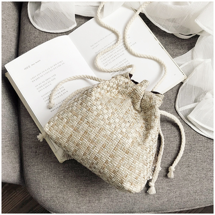Luxury Handbags Women Bags Small Bag Chinese Style Messenger Shoulder Bag Costume Cloth Purse Tassel Bucket Bag