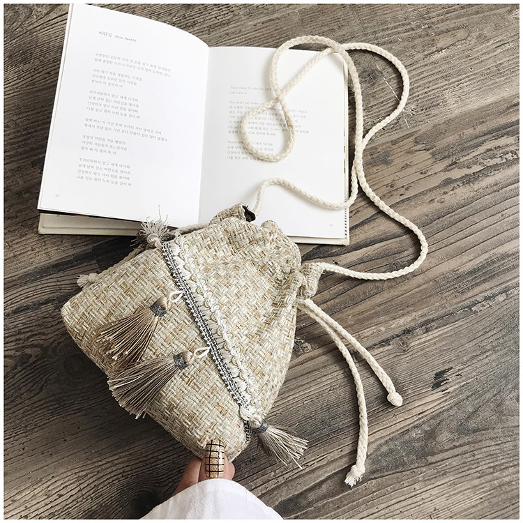 Luxury Handbags Women Bags Small Bag Chinese Style Messenger Shoulder Bag Costume Cloth Purse Tassel Bucket Bag