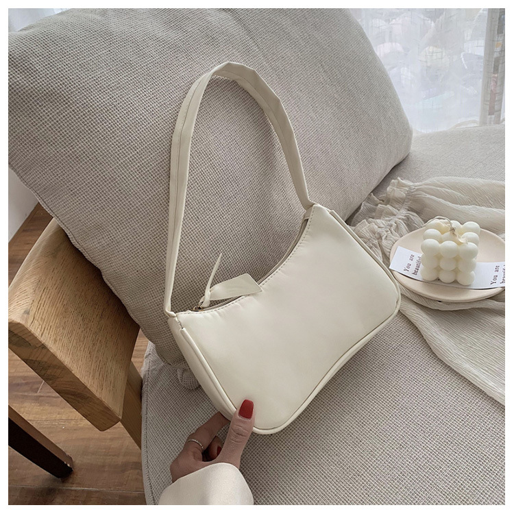 Soft PU Leather Women Purple Underarm Bag Retro Solid Color Ladies Baguette Handbags Fashion Design Girls Small Shoulder Bags