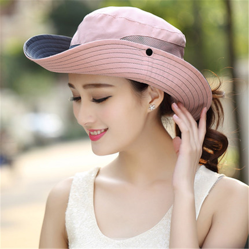 Summer Ponytail Hat for Women UV UPF Wide Brim Breathable Sun Hat Outdoor Hiking Fishing Bucket Waterproof Boonie Hat