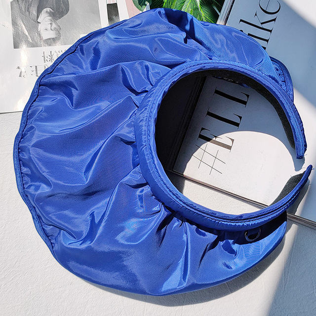 Portable Foldable Wide Large Brim Sun Hat Beach Hats For Women Empty Top Visors Cap Hair Accessories Dual-Use Headband Gorras