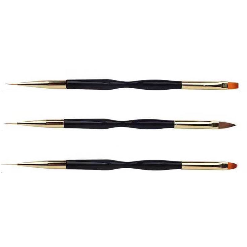 3Pc/set Double End Nail Line Brush Painting Drawing Pen Ultra-thin 3D Tips DIY UV Gel Flowers Design Nail Art  Salon Manicure Tools