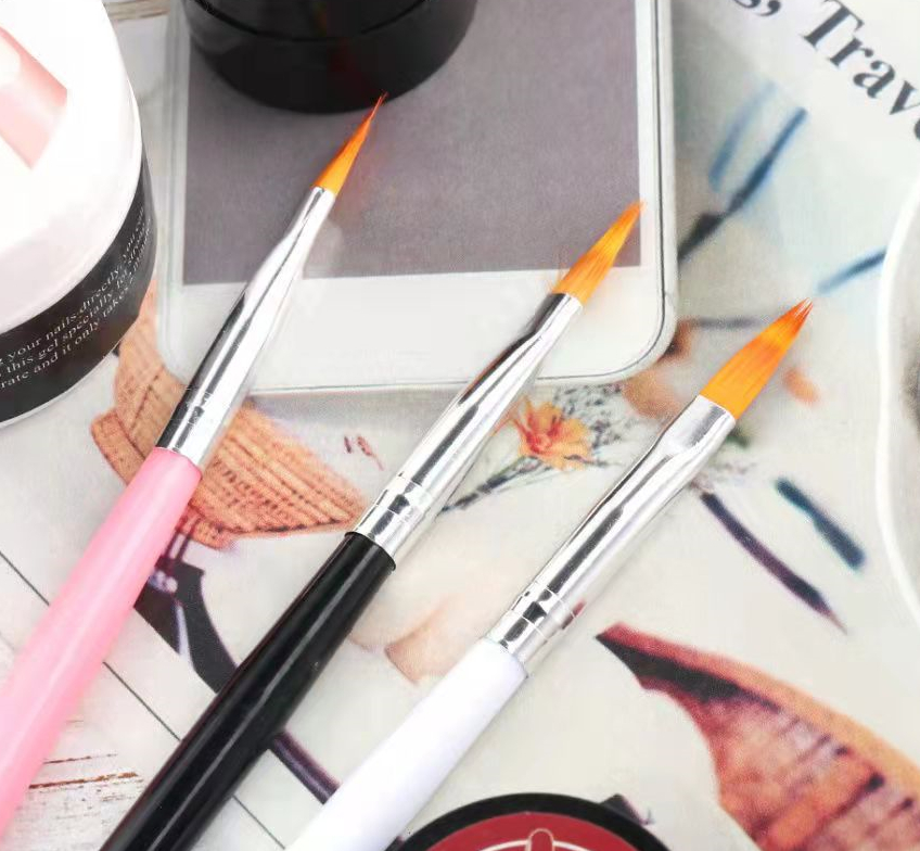 3pcs Nail Brush Pen UV Gel Gradient Bloom Nail Art Painting Wood Handle Nylon Hair Draw Manicure Nail Tool