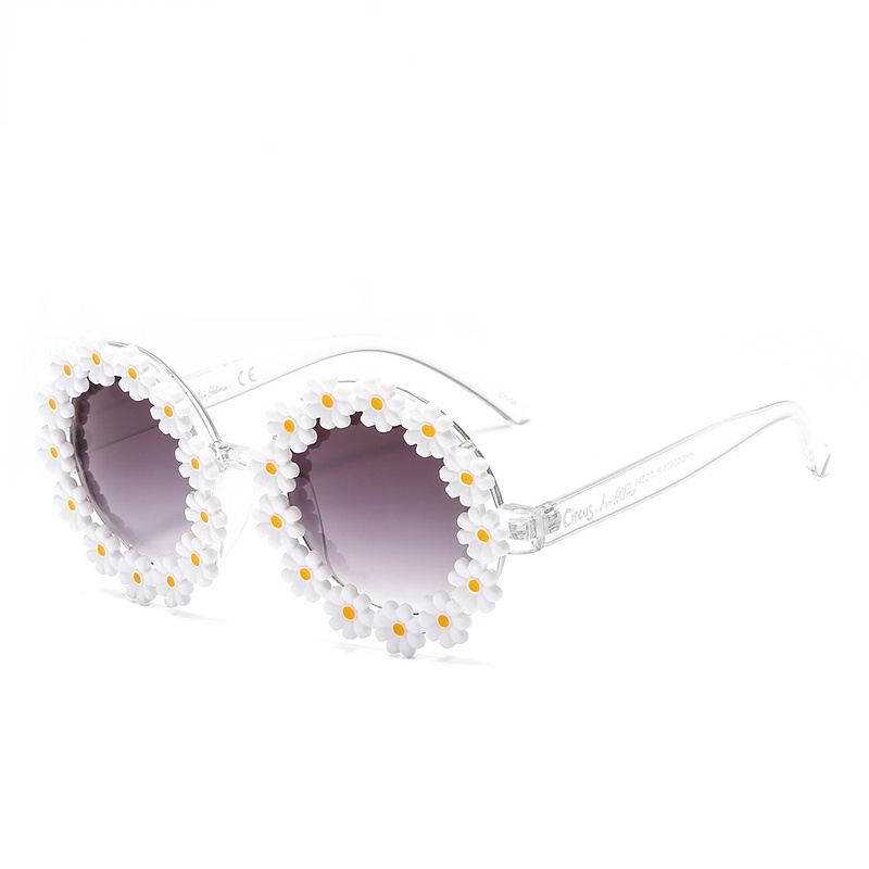Trendy Sunglasses Women's Round Flower Outdoor Personality Sunnglases Ladies Party Eyewear Visor Korean Style Sunglasess