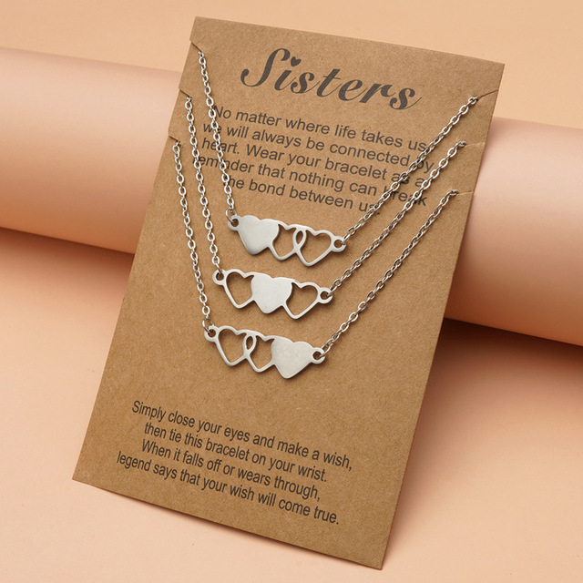 Charm Moon Sun Couple Necklace Stainless Steel Hollow Butterfly Heart Pendant Link Chain Necklace For Women Men Family Jewelry