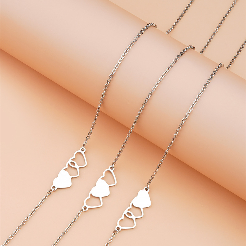 Charm Moon Sun Couple Necklace Stainless Steel Hollow Butterfly Heart Pendant Link Chain Necklace For Women Men Family Jewelry