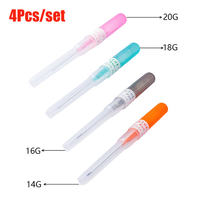 4PCS 14G-20G Body Piercing Needles  I.V Catheter Cannula Tool Surgical Steel Sterilized Tattoo Neetdle Nose Lip Ear Piercing Jewelry