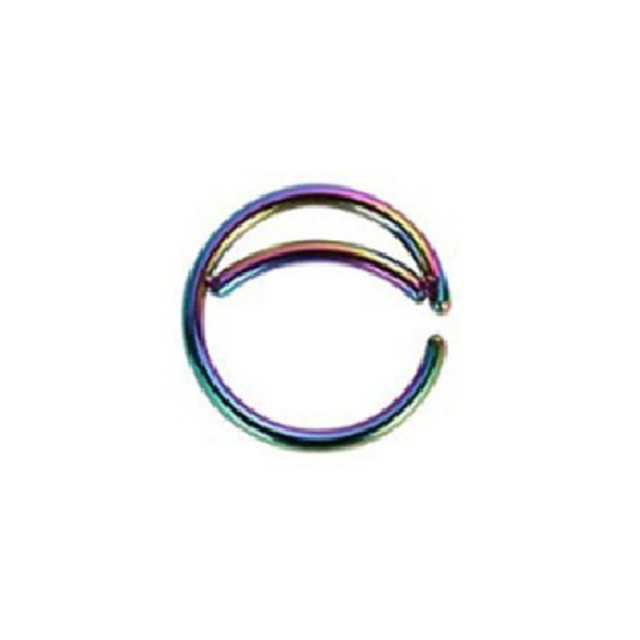 2Pcs Stainless Steel Nose Ring Moon Shape Solid Color Fake Nose Piercing Ear Cartilage Helix Piercing Women Body Jewelry Gift