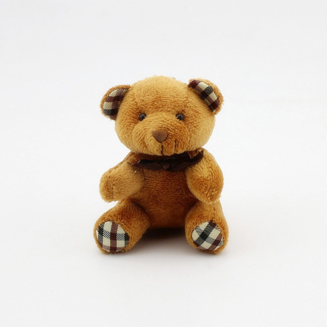 Cute Teddy Bear Plush Doll Bow Tie Key Bag Lesser Panda Pendant About 9cm Animal Doll Toy Little Bear Doll