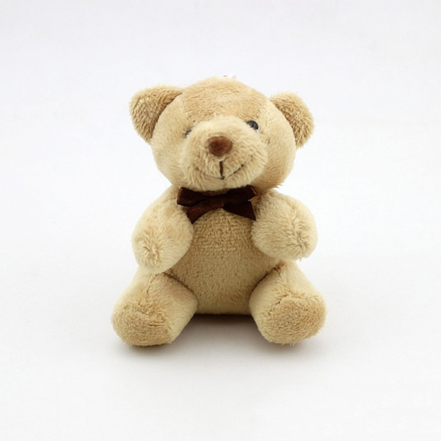 Cute Teddy Bear Plush Doll Bow Tie Key Bag Lesser Panda Pendant About 9cm Animal Doll Toy Little Bear Doll
