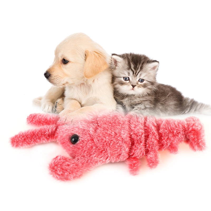 Pet Electric Jumping Cat toy Shrimp Moving Simulation Lobster Dancing Plush Toys For Pet dog Cats Stuffed Animal Interactive toy