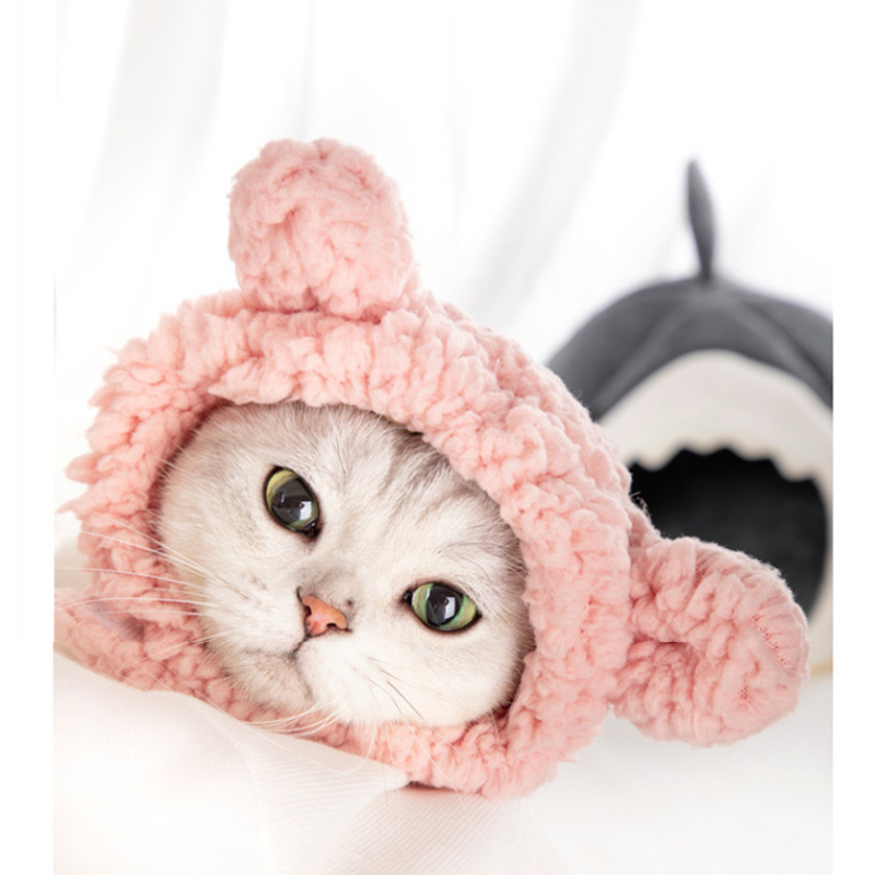 Cat and Dog Hat Comfortable Short Plush Bear Headgear Cat and Dog Cute Headgear for Cat Chihuahua Small Dog Pet Accessories