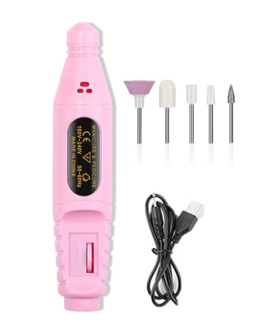 Electric Nail Drill Machine 20000RPM Professional Nail File Kit for Acrylic Nails Cordless Milling Cutter Manicure Pedicure Tool